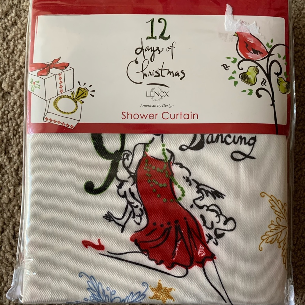 Christmas theme shower curtain